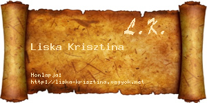 Liska Krisztina névjegykártya